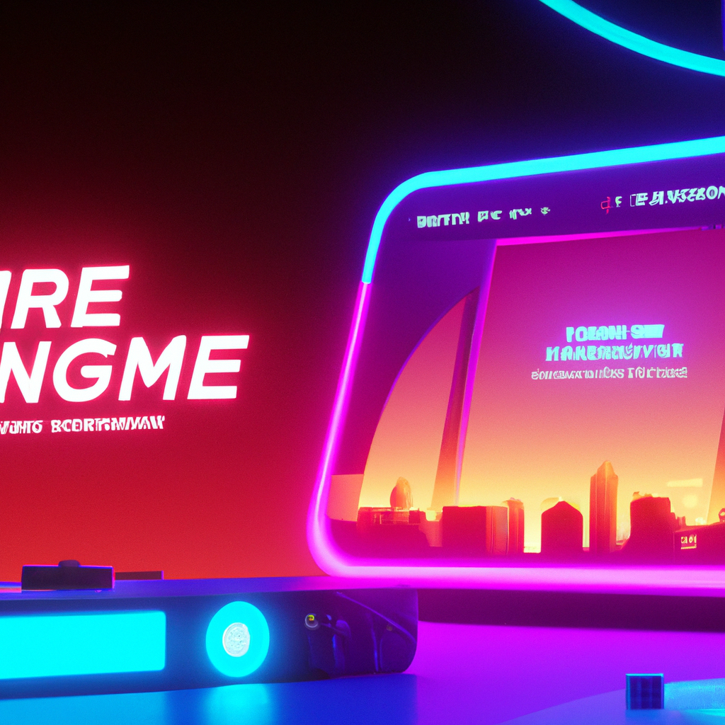 NightArcade hero: neon arcade skyline with player HUD and cinematic flare