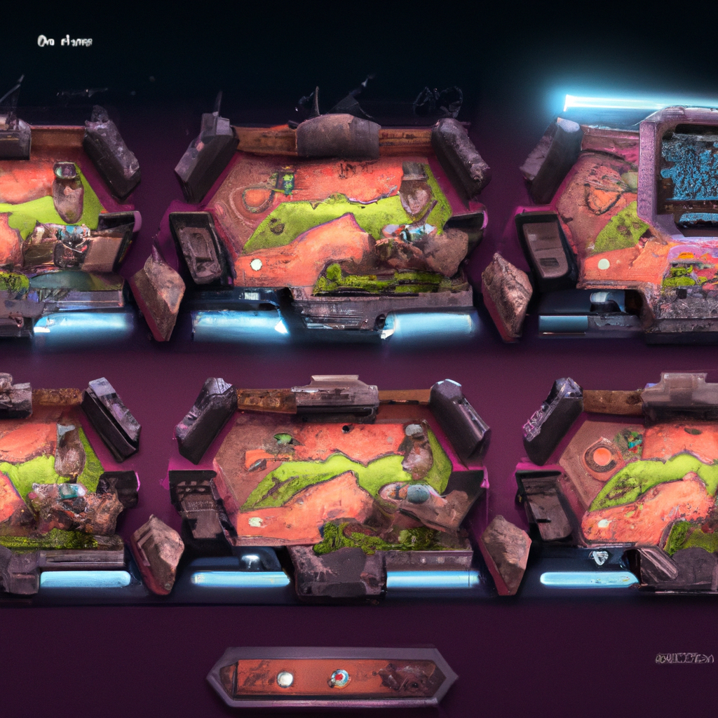 Feature mock: modular UI and live tuning panels glowing over a game scene